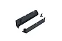 Two black plastic side guards for an ARRMA RC vehicle, shown from an isometric angle against a white background.