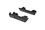 Two black Pro-Line RC crawler bumpers, one front and one rear, shown from an angled perspective against a white background.