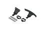 ARRMA front and rear bumper set including two bumper mounts, two oval-shaped bumper loops, and a set of mounting screws on a white background.