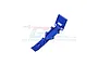 A blue anodized aluminium front skid plate for an RC car, shown from an angled top-down perspective against a white background with a GPM Racing logo watermark.