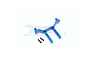 A blue anodized aluminium RC body post mount with two included black screws, displayed against a white background with a GPM Racing logo watermark.