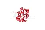 A set of six red anodized aluminium RC car hub carriers and steering knuckles from GPM Racing, arranged on a white background.