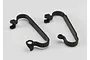 Two black plastic Traxxas nerf bars for RC vehicles shown against a plain white background.