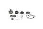 A set of replacement steel gears, bearings, pins, and O-rings for a Reefs RC servo, laid out on a white background.