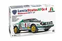 Italeri 1/12 scale Lancia Stratos HF Gr.4 1977 Monte Carlo rally car plastic model kit box art showing the finished model.
