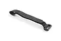 A black hook-and-loop battery strap for RC vehicles featuring a plastic buckle on one end.