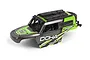 Maverick 1/20 scale Doha painted RC truck body shell in green and grey with black roll cage and roof details.