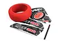 A red foam steering wheel grip for a Maverick MTX-201 transmitter, accompanied by a sheet of branded decals.