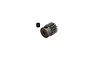 A 15T steel pinion gear for RC cars with a small grub screw, shown against a plain white background.