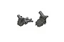 Two grey ARRMA RC car bulkheads shown from different angles against a white background.