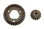 A metal 37T differential ring gear and a 15T pinion gear set for an RC vehicle on a white background.