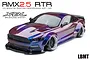 MST RMX 2.5 LBMT 1/10 scale RC drift car in iridescence purple finish, featuring a wide-body kit and brushless system branding.
