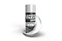 A can of Spaz Stix Metallic Silver Candy Backer spray paint with a silver paint splash effect around the base.