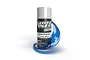 A can of Spaz Stix Candy Blue metallic spray paint with a stylized blue liquid splash effect wrapping around the base.