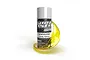 A can of Spaz Stix Candy Yellow metallic spray paint with a stylized yellow liquid splash effect swirling around the base.