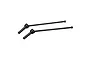 Two black metal CVD driveshafts for an RC car, shown against a plain white background.