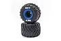 Losi 1/18 Blue Beadlock Rims on Monster Truck Tyres 2Pcs LOS41047