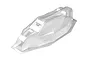 A clear, unpainted polycarbonate RC buggy body shell for an XRAY 1/10 Epsilon, shown from a high-angle perspective against a white background.