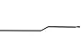 A thin, black metal control rod with a slight bend, designed for an RC boat steering mechanism.