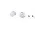 A white FMS spinner set including the nose cone, backplate, washer, and nut, displayed against a white background.