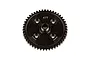 A black Team Associated 47T 1Mod spur gear for RC vehicles, shown from a front-facing perspective against a white background.
