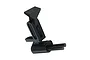A black 1/10 scale dual muffler accessory for RC cars, featuring a mounting bracket and two exhaust pipes.