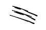 Three black scale model windscreen wiper blades for 1/10 RC cars on a white background.