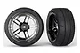 Traxxas 1.9" Response Extra Wide Rear Tyres on Black Chrome Wheels - Glued Wheels 2Pcs 8374