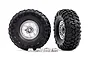 Traxxas 2.2" Canyon Trail Tyres on Classic Chrome Wheels - Glued Wheels 2Pcs 8184