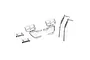 A set of chrome-finished RC car accessories including two side mirrors, two door handles, and two windshield wipers on a white background.