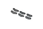 A set of six carbon fibre spindle arms for RC vehicles arranged on a white background.