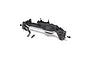 Axial AXP8 complete front axle assembly for RC vehicles, featuring a black housing, metal steering link, and included steering knuckles.