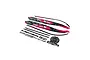 A set of Pro Boat Shreddy decals featuring pink and black palm tree patterns, various brand logos, and long trim strips on a white background.
