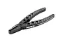 Hudy black aluminium shock length adjustment pliers with laser-etched markings on a white background.