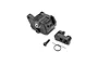 Losi front brake caliper assembly for RC motorcycle, including main caliper housing, mounting bracket, screw, and spring.