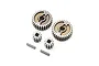 Axial portal gear set including two large 29-tooth gears, two small 12-tooth gears, and two metal pins on a white background.
