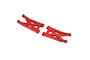 A pair of red Pro-Line Bash Armor rear suspension arms for RC vehicles, shown from an elevated angle on a white background.