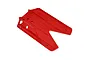 A red Pro-Line Bash Armor chassis skid plate for RC vehicles, featuring a molded logo and mounting holes, isolated on a white background.