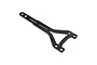 A black fibreglass RC car rear top deck component with a Y-shaped design and multiple mounting holes, isolated on a white background.