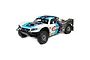 Losi 5IVE-T 2.0 V2 1/5 scale 4WD RC short course truck in blue, white, and grey livery on a white background.