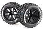 Louise 2.8" MT-Pioneer Tyres on (1/2 Offset) Black Rims - Glued Wheels 2Pcs L-T3202BH