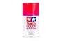 A 100ml spray can of Tamiya PS-37 Translucent Red polycarbonate paint against a white background.