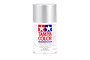A 100ml spray can of Tamiya PS-41 Bright Silver polycarbonate paint for RC car bodies, featuring the Tamiya logo and safety warnings on a white background.