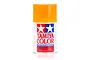 A 100ml can of Tamiya PS-43 Translucent Orange polycarbonate spray paint, featuring the Tamiya logo and product details on a white background.