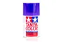 A 100ml can of Tamiya PS-45 Translucent Purple polycarbonate spray paint, featuring the Tamiya logo and product details on a white background.