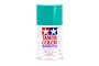 A 100ml can of Tamiya PS-54 Cobalt Green polycarbonate spray paint for RC car bodies against a white background.
