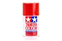 A 100ml can of Tamiya PS-60 Bright Mica Red polycarbonate spray paint, featuring the Tamiya logo and red branding on a white background.