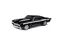 Losi 1970 Chevelle No Prep RC Drag Car Electric Brushless 2WD 1/16 Scale RTR - Black LOS01023T2