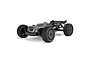 ARRMA Talion 6S BLX 1/8 scale RC truggy in black, featuring a low-profile body, large off-road tires, and red suspension components.