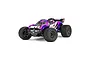 ARRMA VORTEKS 4x4 3S BLX RC stadium truck in purple, white, and black livery, shown from a front three-quarter angle against a white background.